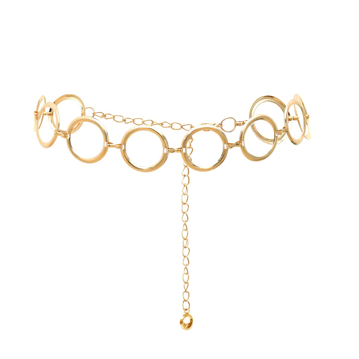 Fashionable Adjustable Women's Waist Chain Belt - Gold & Silver Metal Ring Body Chain for Dresses, Party, Wedding & Daily Wear | Elegant Accessory for Outfits & Special Occasions
