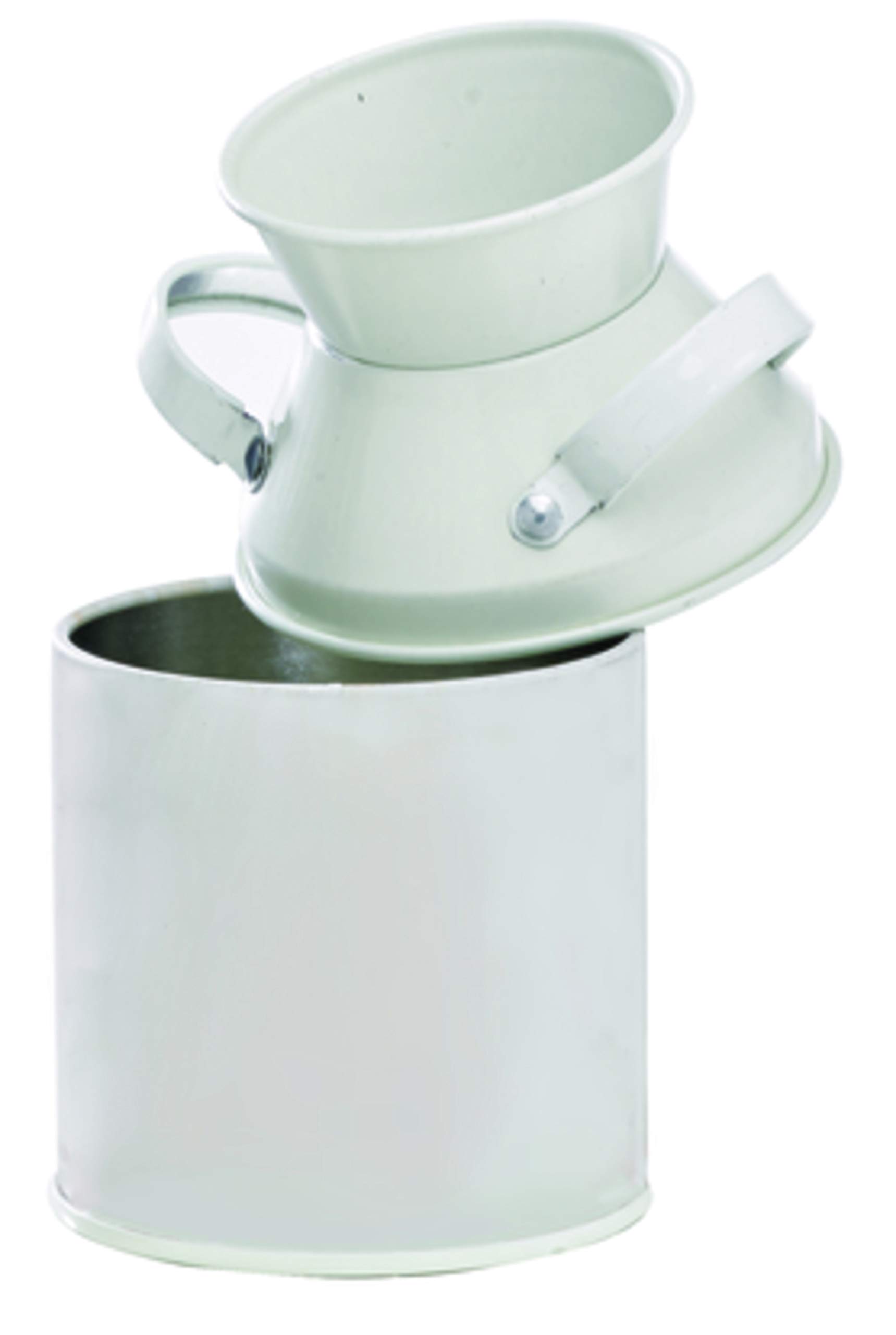 Mini Metal White Milk Pots - Small Galvanized Metal Buckets with Handles (4.2 oz, 2