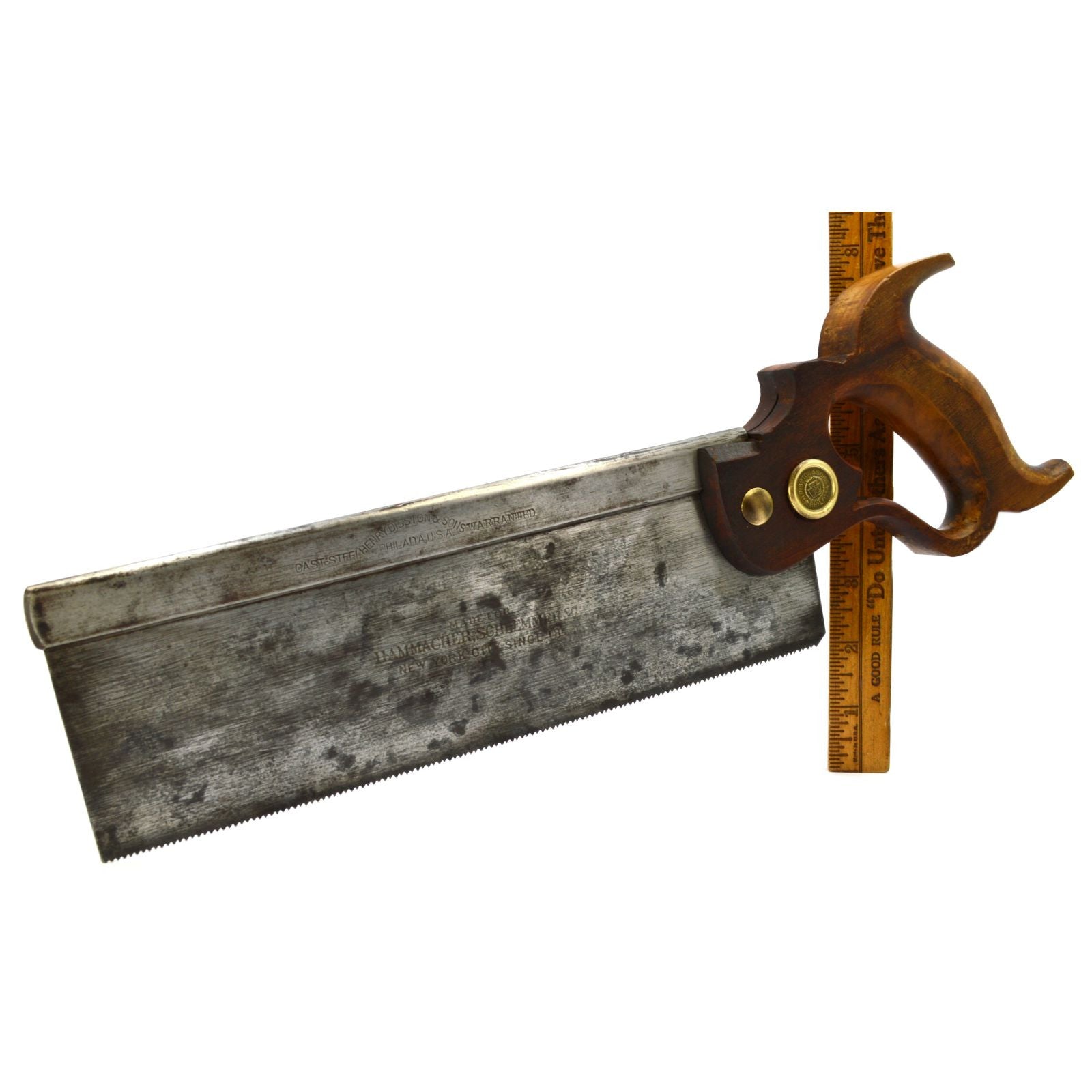 Vintage Disston 10 Back Saw for Hammacher Schlemmer - 14 PPI/TPI Tenon Saw, c1896 - Perfect for Woodworking, Carpentry & Antique Tool Collectors