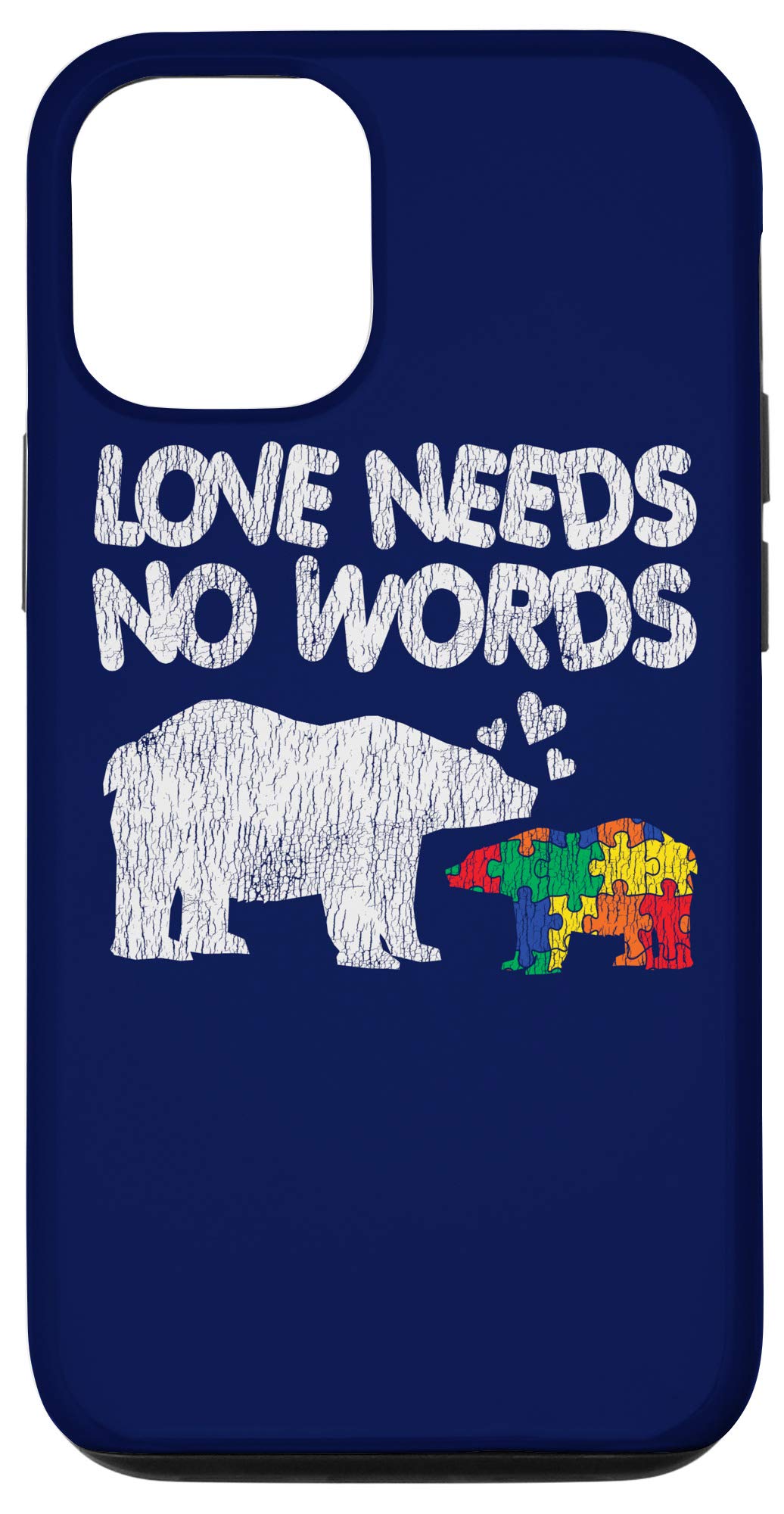 iPhone 12/12 Pro Autism Awareness Case - Mama Bear Love Needs No Words - Protective Phone Cover for Kids with Autism, Special Needs & Sensory Friendly - Perfect for Daily Use, School & Therapy Sessions