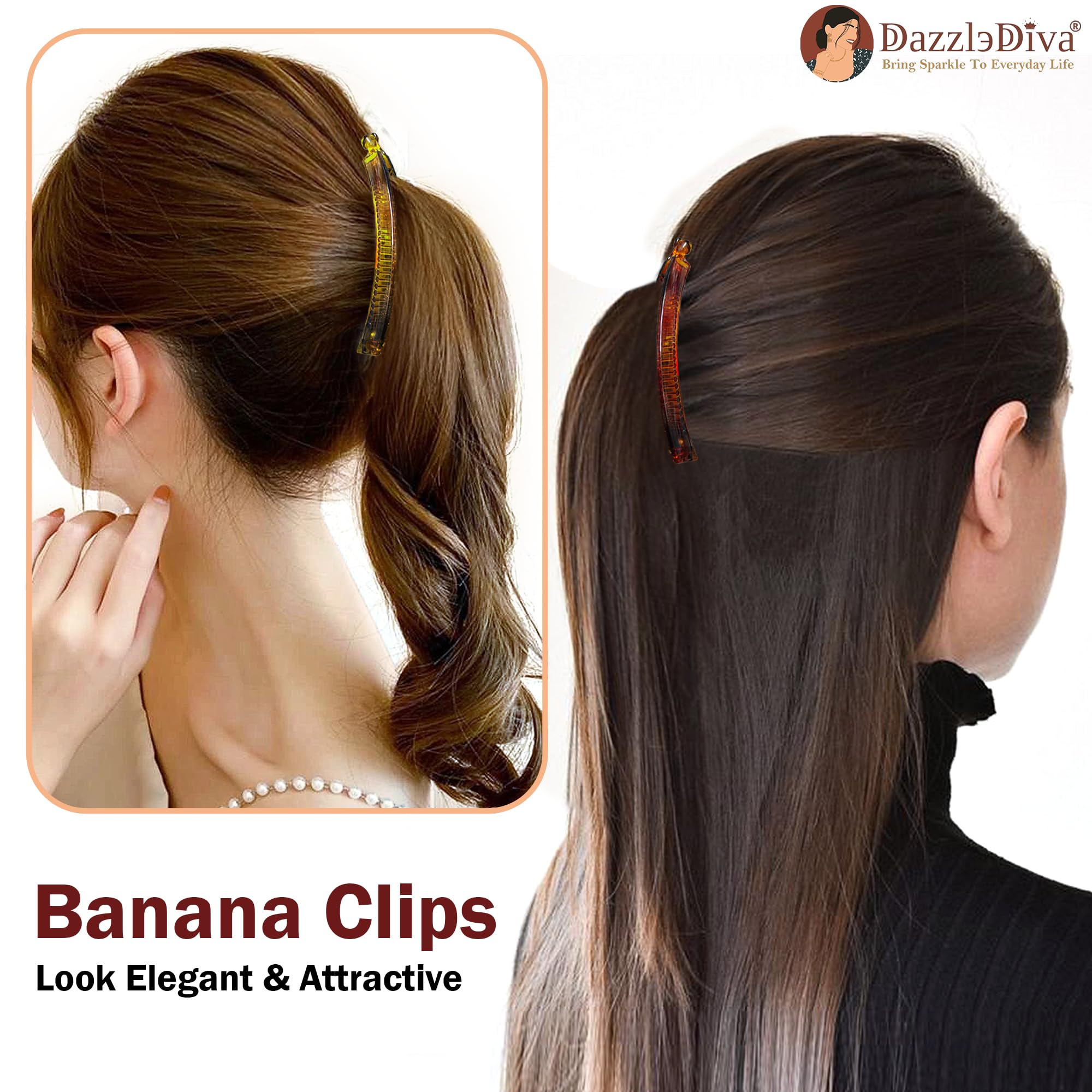 TRESOR Big Banana Hair Clips for Women - Extra Large Strong Hold Hair Clamps for Thick Long Hair - Durable Fashion Hair Accessories for Ponytail, Bun, Updo - Perfect for Work, Wedding & Everyday Use (1 Piece)