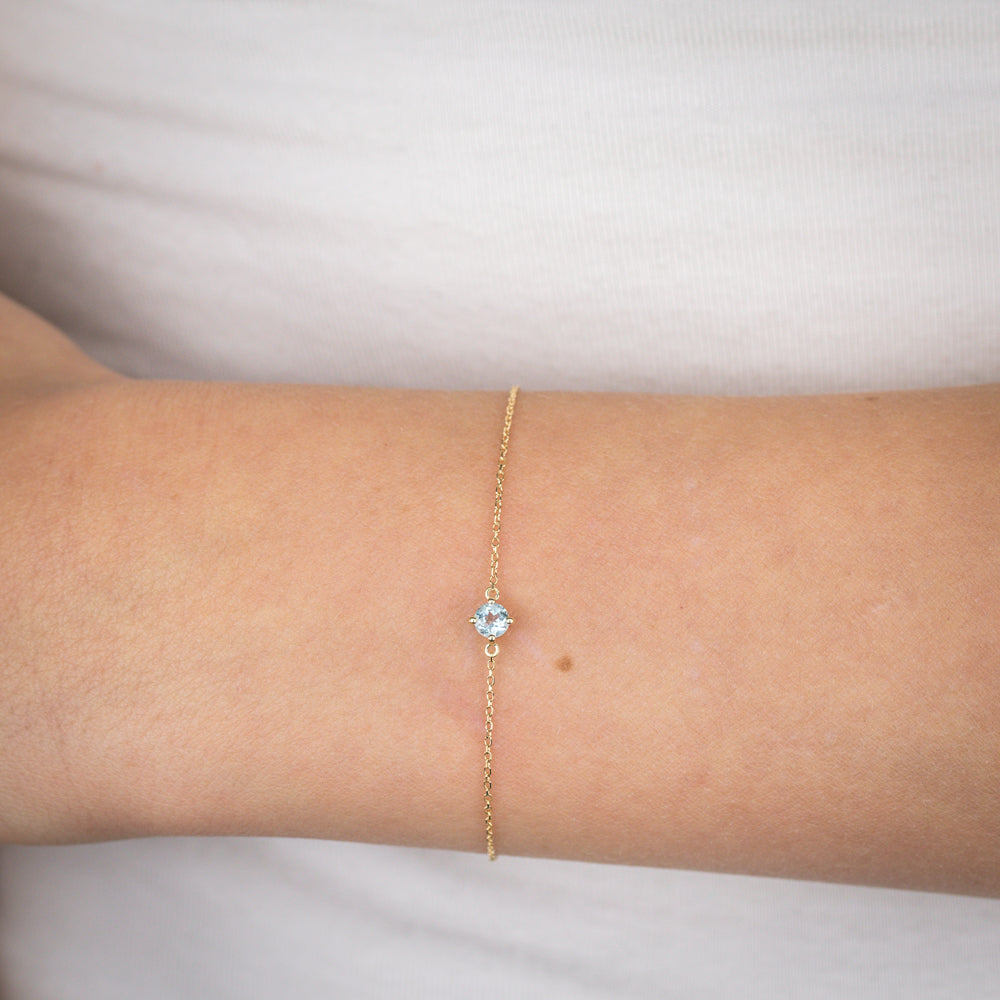 0.24 Carat Aquamarine Adjustable Bracelet 17cm in 9ct Yellow Gold - Elegant Jewelry Gift for Women, Perfect for Weddings, Anniversaries & Special Occasions