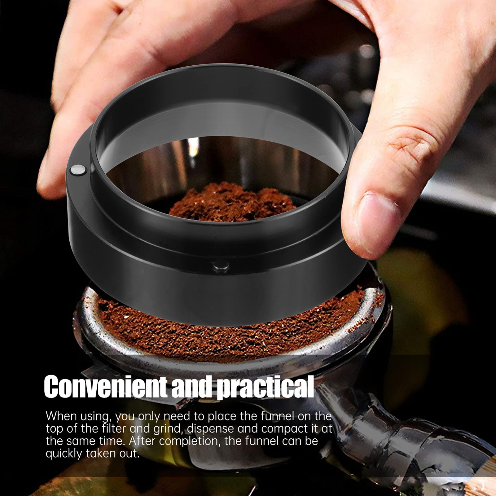 Premium Stainless Steel Espresso Coffee Dosing Ring - Magnetic Powder Funnel for Coffee Machines, Measuring Cup & Dosing Tool for Perfect Espresso Brewing | Ideal for Home Baristas & Coffee Shops
