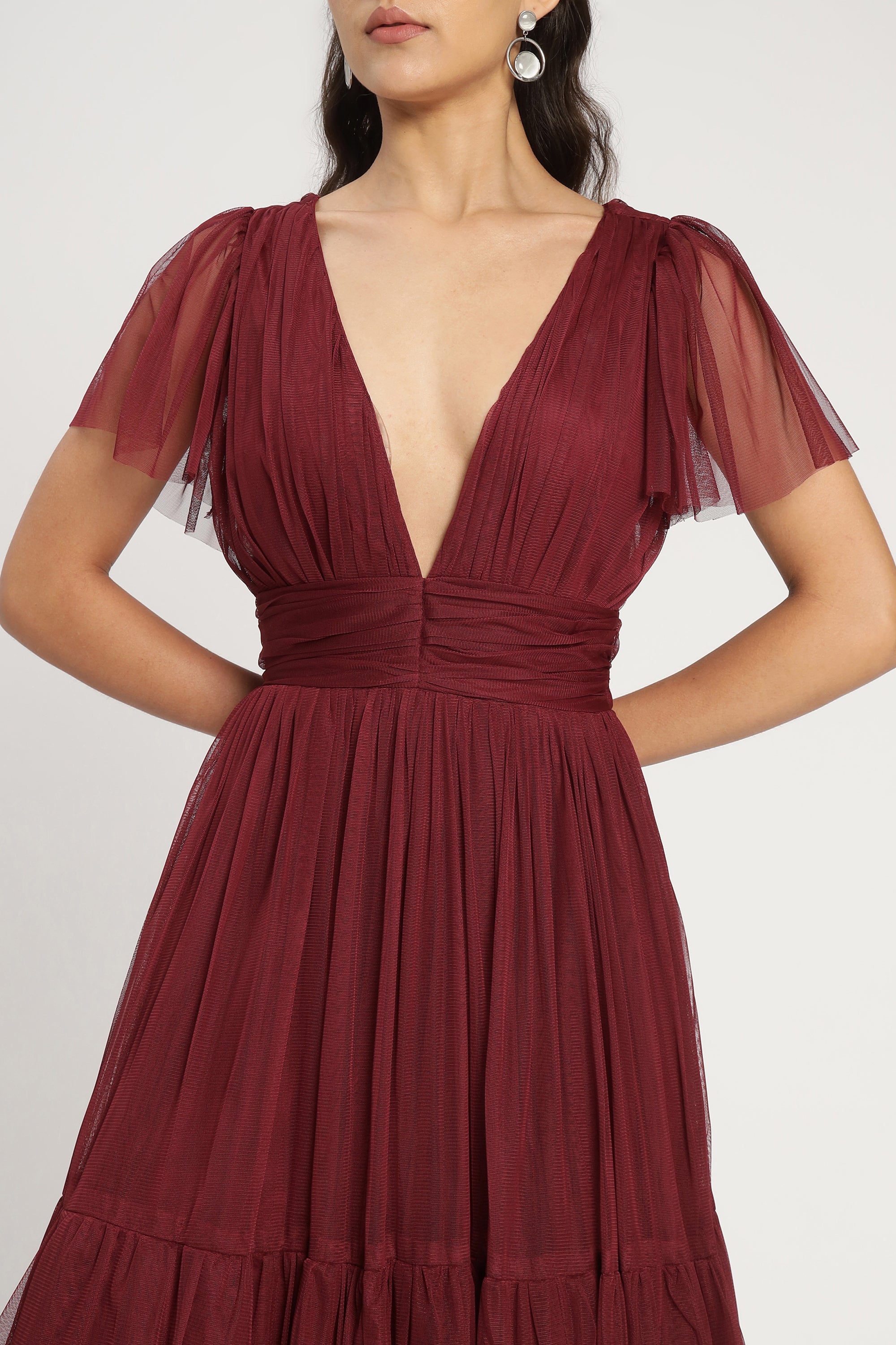 Elegant Madison Burgundy Bridesmaid Dress - A-Line Floor-Length Formal Gown for Weddings, Prom & Special Occasions