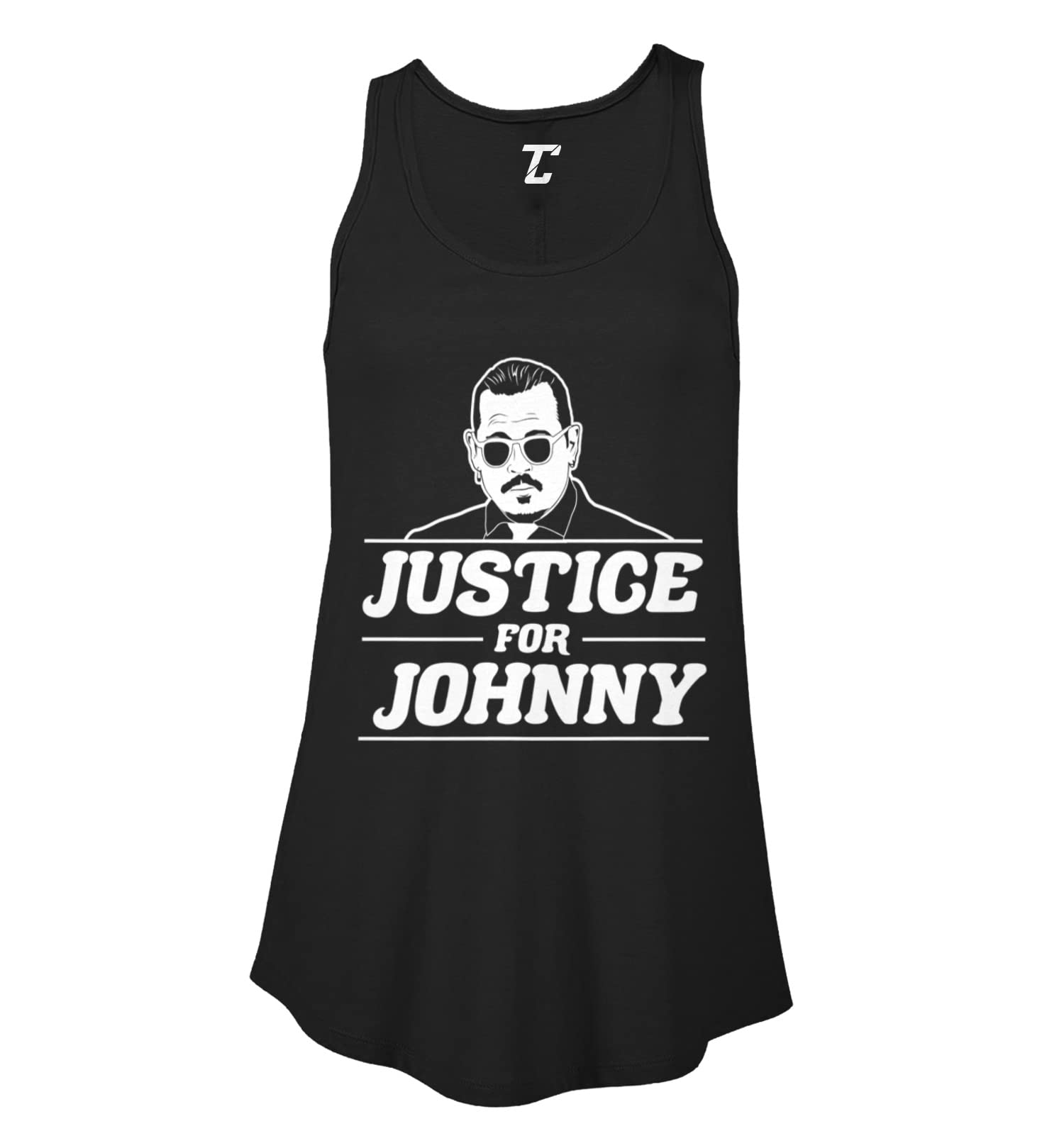 Justice for Johnny Depp Court Case Trial Women's Flowy Tank Top - Support T-Shirt for Fans, Casual Summer Wear & Protest Outfit