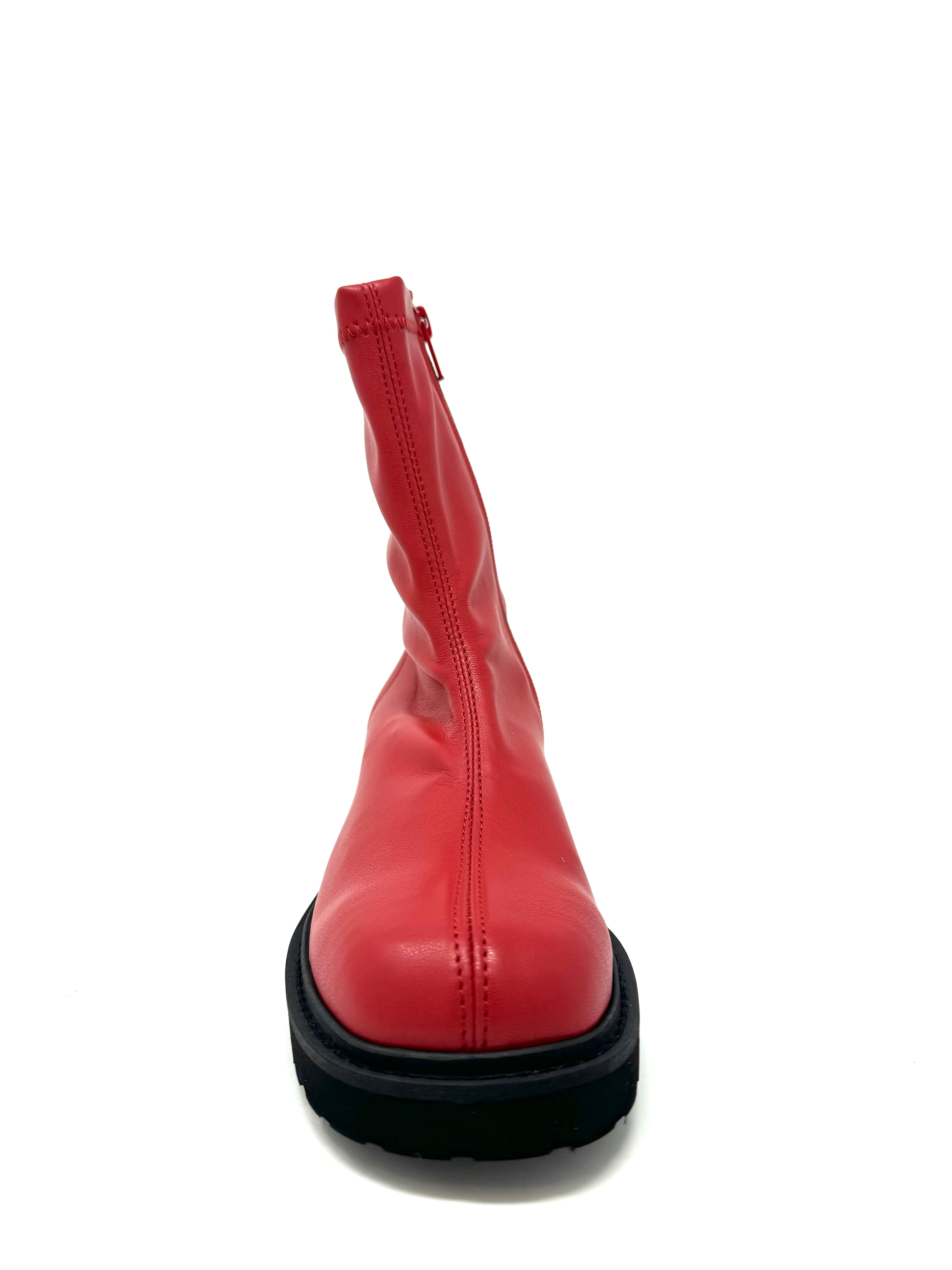 Novacas Erica Stretch Boots for Women - Comfortable Red Ankle Boots for Casual Wear, Office & Night Out