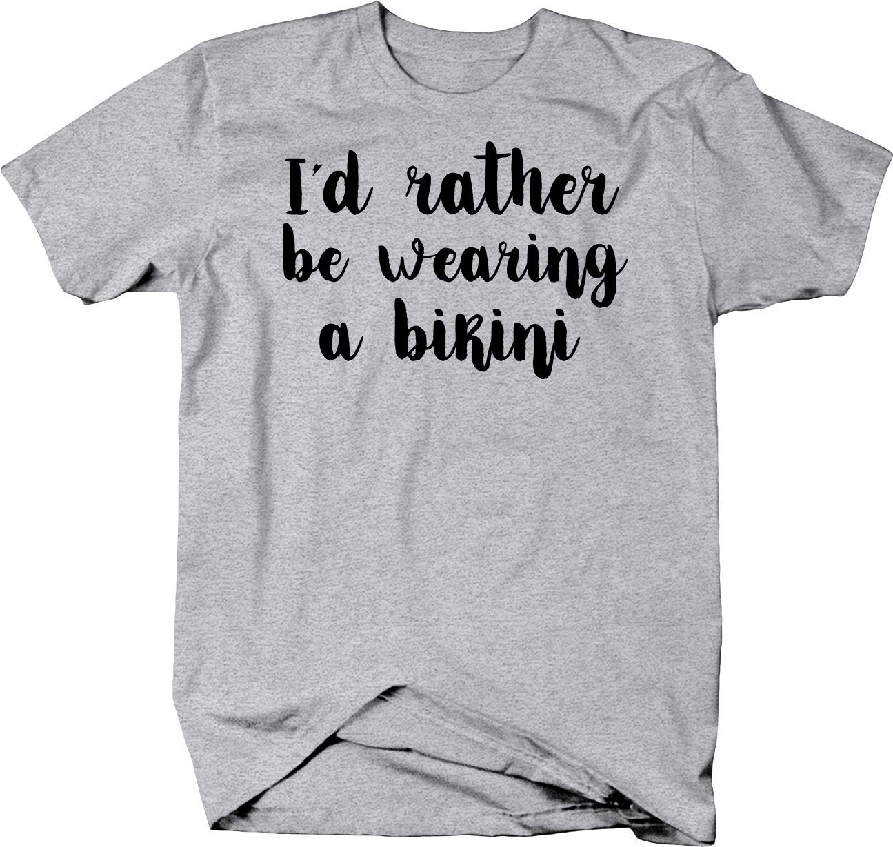 OSG 'I'd Rather Be Wearing a Bikini' Funny Beach T-Shirt - Comfortable Cotton Summer Top for Women - Perfect for Vacations, Pool Parties & Beach Getaways