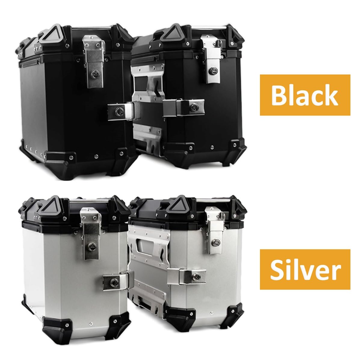 Universal Black Motorcycle Saddlebags 38L - Durable Rear Trunk Box for Scooters & Bikes