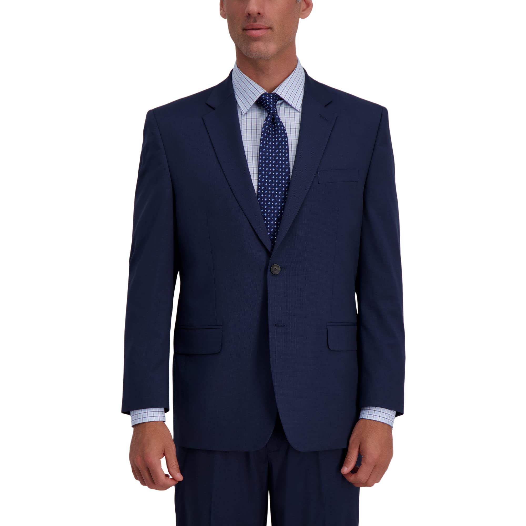 Haggar Men's Premium Classic Fit Solid & Heathered Suit Jacket - Comfortable Business Blazer for Office, Wedding & Formal Occasions