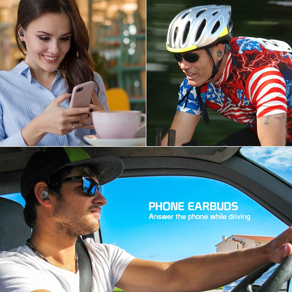 Wireless Bluetooth 5.2 Earbuds with Charging Case - Noise Cancelling in-Ear Headphones Compatible with Samsung Galaxy Z Fold2 5G & iPhone (Black) | Perfect for Gym, Running, Workouts & Commuting
