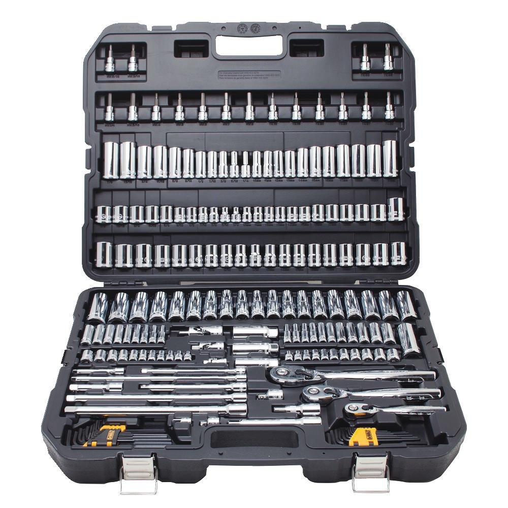 DEWALT 192-Piece Mechanics Tool Set with Ratcheting Wrench Kit - 8-Piece SAE Combination Wrenches (DWMT75049 & DWMT74733) for Automotive Repair, DIY Projects & Home Maintenance