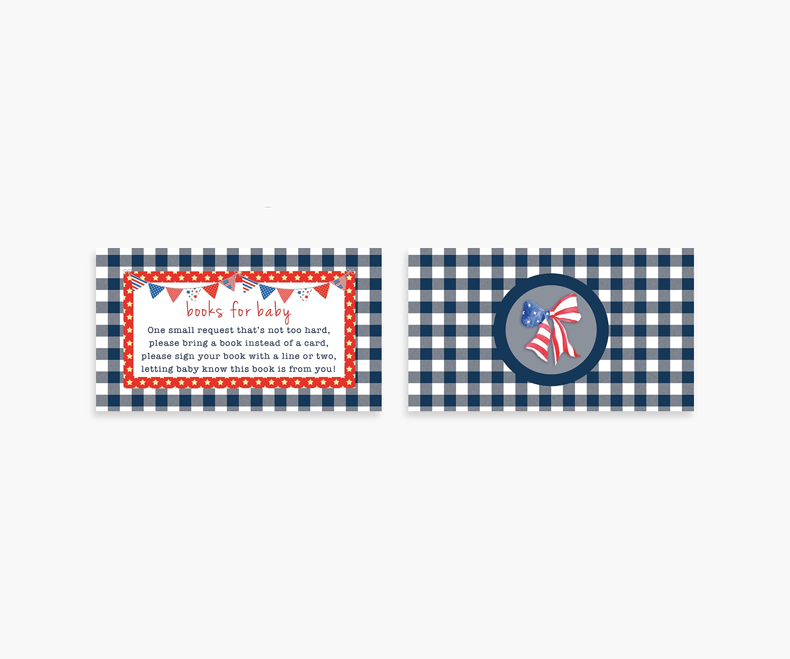 Red White Blue Baby Shower Invitations & Thank You Cards for Diaper Raffle