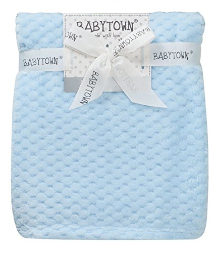 Super Soft Waffle Baby Blanket - 75 x 90cm (Blue) | Breathable Cotton for Crib, Stroller & Pram | Perfect for Nursery, Travel & Swaddling