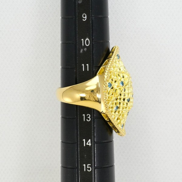18K Yellow Gold Blue Diamond Ring for Women - Elegant Solitaire Engagement & Wedding Band - Perfect for Proposals, Anniversaries, and Special Occasions
