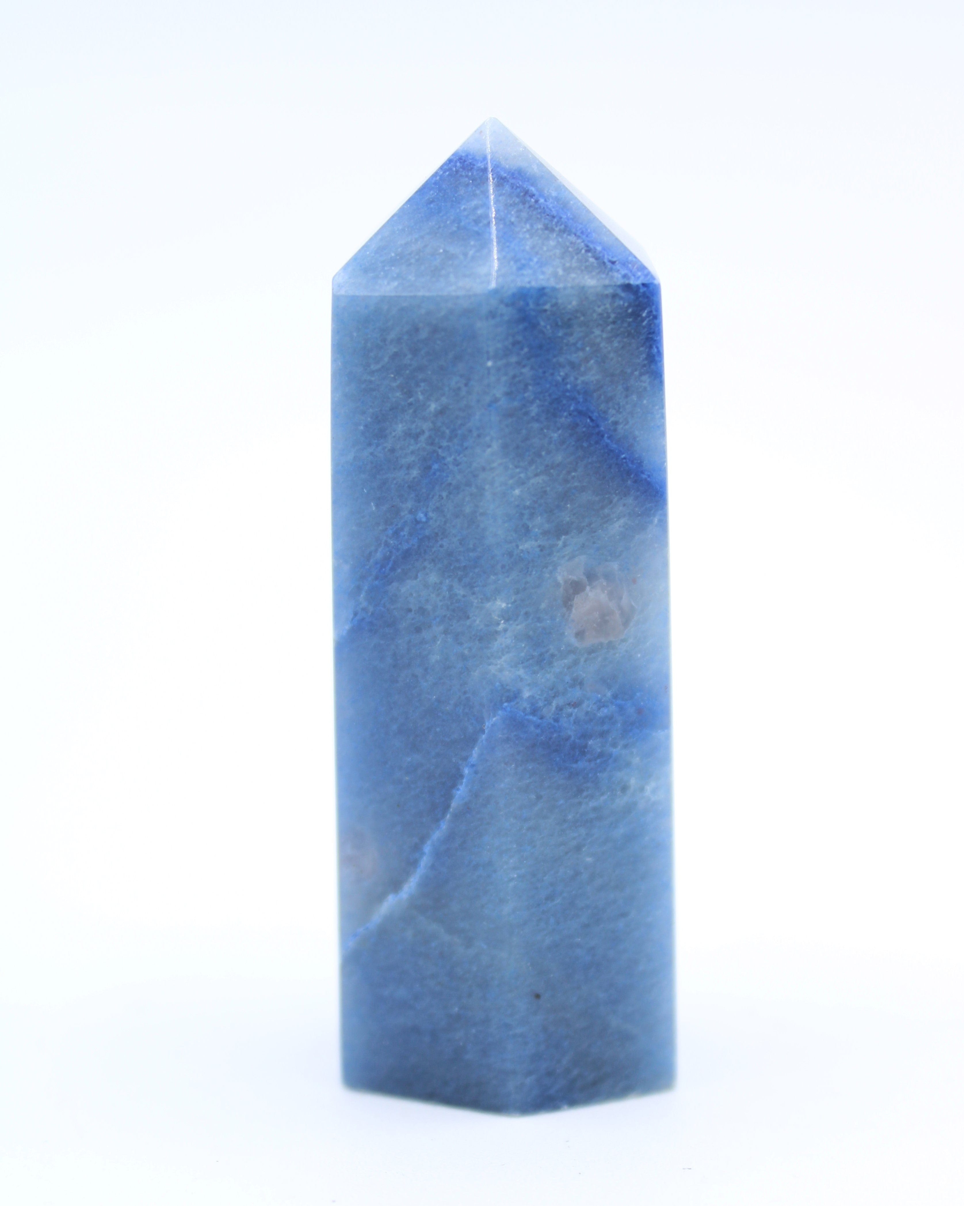 Blue Quartz Crystal Tower - Natural Healing Stone for Home Decor, Meditation & Energy Balancing | Perfect for Office Desk, Yoga Space & Gift Giving