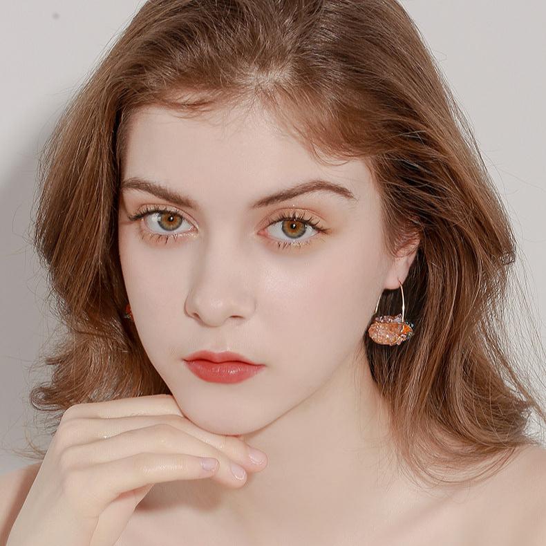 Luxury Two-Tone Crystal Hoop Wire Earrings for Women - Elegant Gold & Silver Dangle Earrings | HE11523 | Perfect for Parties, Weddings & Special Occasions