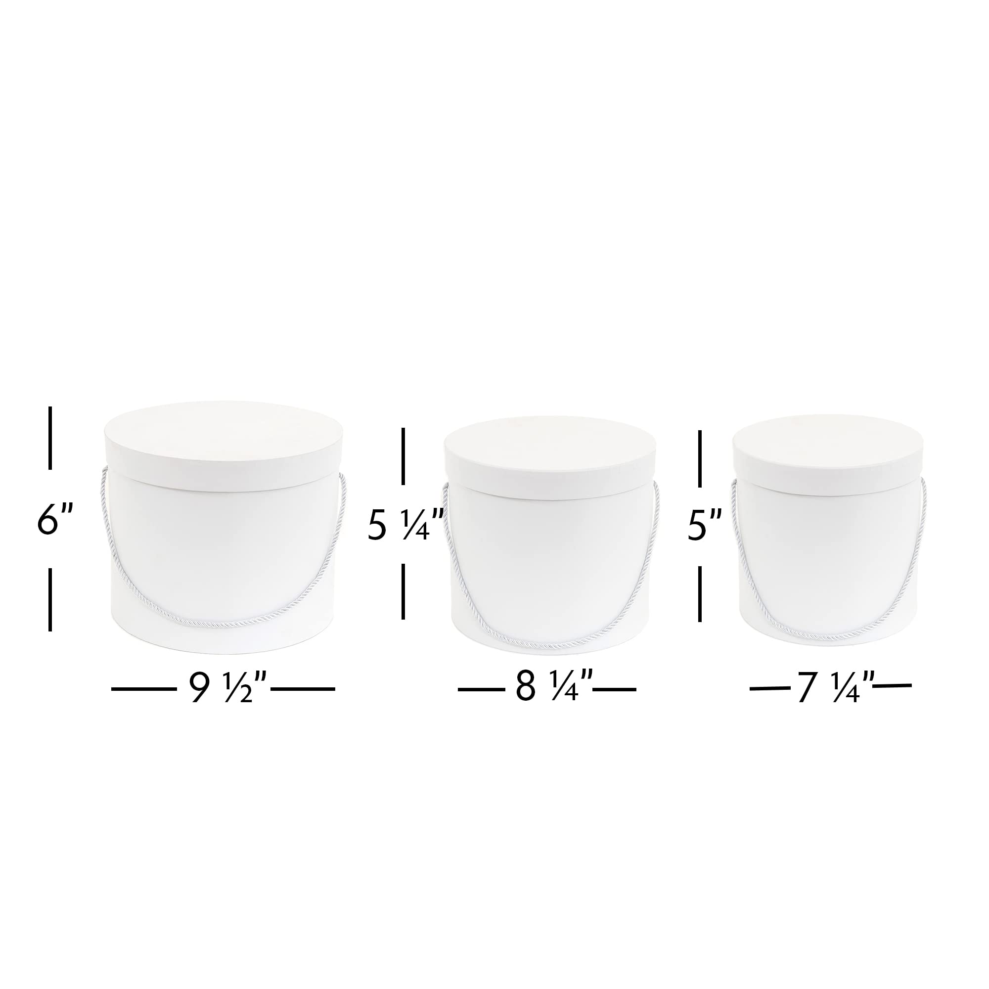 Elegant White Gift Boxes with Lids - 3pc Set for Weddings & Birthdays