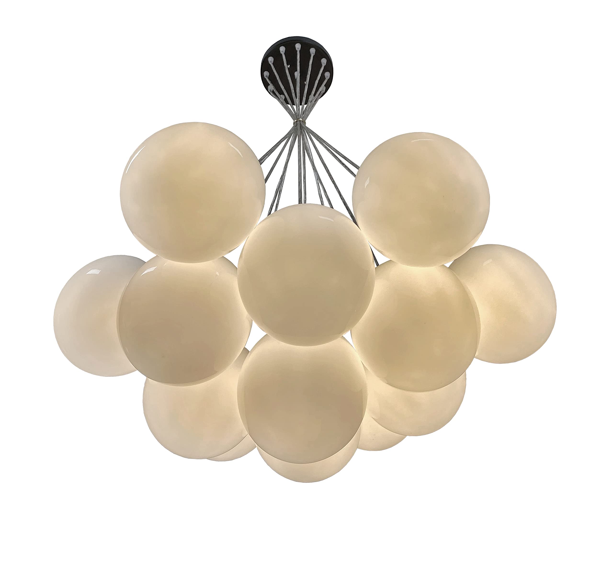13-Light White Globe Cloud Chandelier with Multi Pendant - Modern Ceiling Lighting Fixture for Dining Room, Bedroom, Living Room Decor