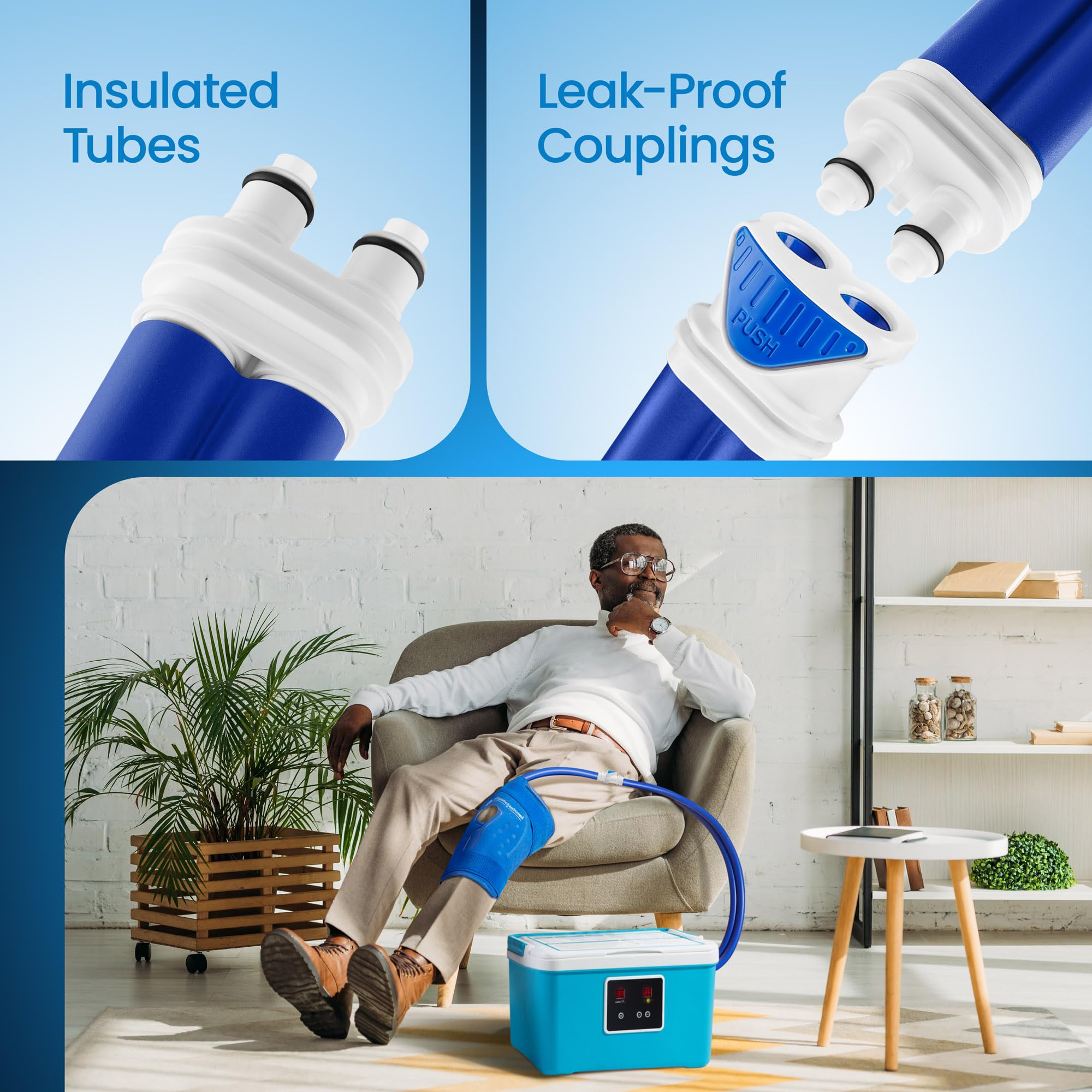 Cold Therapy Machine for Knee Pain Relief – Cryotherapy Freeze Kit System with Adjustable Knee Pad & Digital Timer – Post-Surgery Recovery, ACL/MCL Injury, Swelling & Sprain Treatment – Ideal for Athletes, Post-Op Care & Joint Pain Management