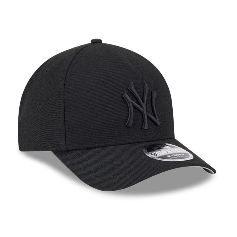 New Era 9Forty MLB New York Yankees Snapback Adjustable Baseball Cap - Black Crown A-Frame Hat for Men & Women | Game Day, Streetwear Fashion, Sports Fan Gift