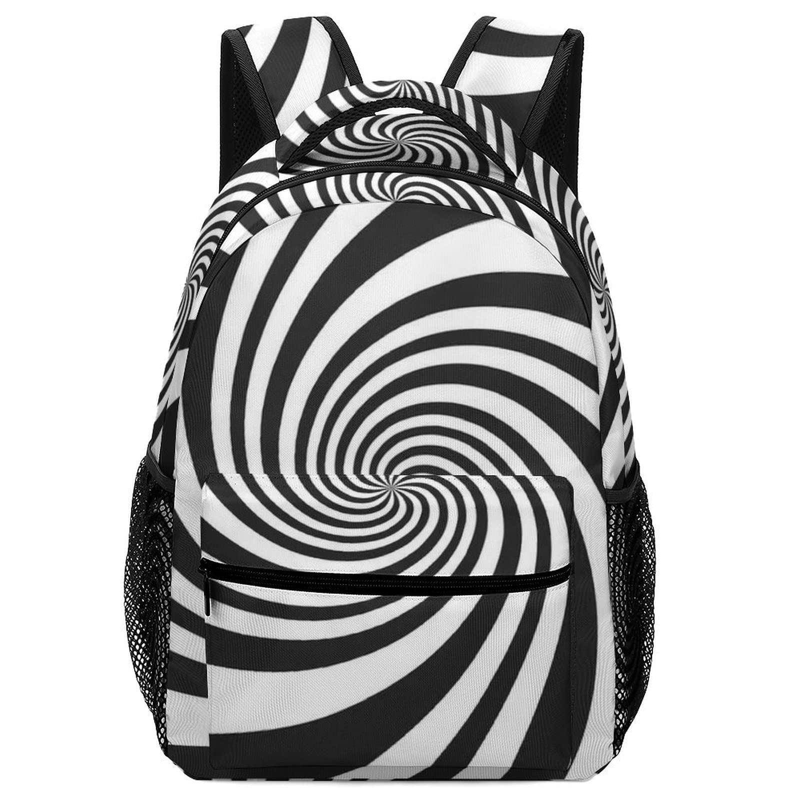 Stylish Psychedelic Spiral Pattern Backpack for Girls & Teens - Perfect for College, Travel, Gym, Hiking & Work - Durable Daypack, Book Bag & Carry On Knapsack