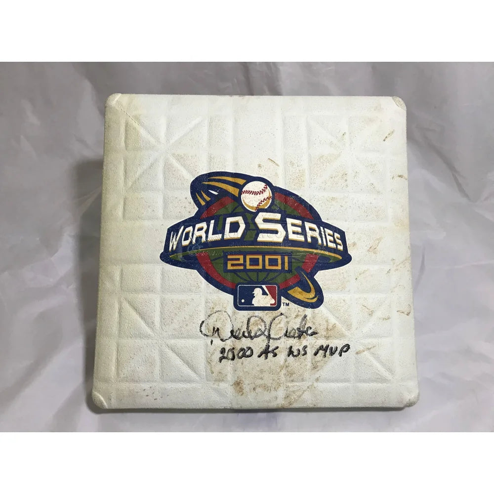 Derek Jeter Autographed 2001 World Series Game Used Baseball Base with MLB COA & JSA Certification - NY Yankees Memorabilia for Sports Collectors & Fans