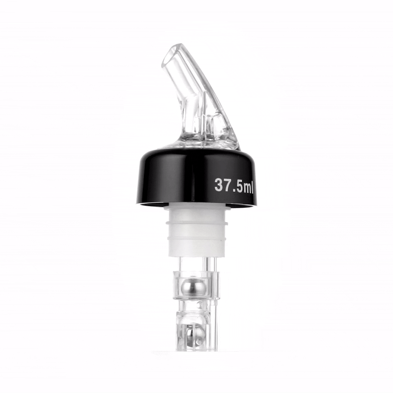 Bar Lux 1.3 oz Clear Plastic Measured Liquor Pourer with Collar - 1.5