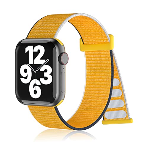 Durable Nylon Sport Loop Bands for Apple Watch Series SE/1/2/3/4/5/6/7 - Stretchy Braided Replacement Straps for Women & Men - Perfect for Workouts, Running & Everyday Wear
