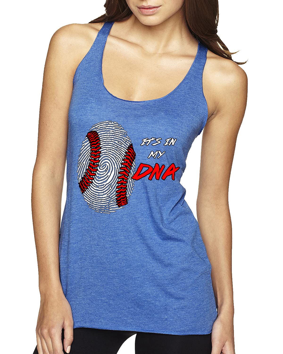 DNA Baseball Sports Tri-Blend Racerback Tank Top - Soft & Breathable Athletic Shirt for Baseball Fans, Players & Fitness Enthusiasts - Perfect for Games, Practice & Casual Wear