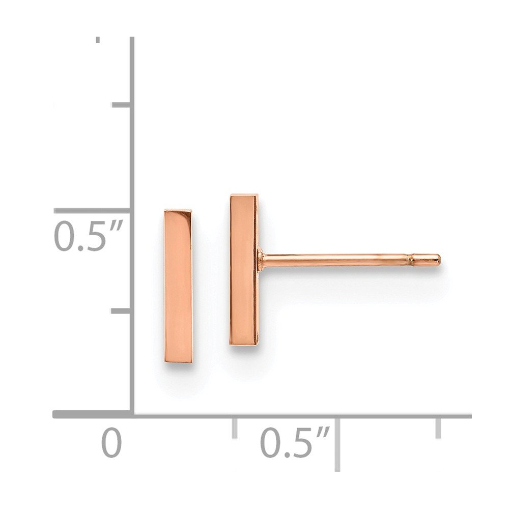 Stainless Steel Polished Rose Gold IP-Plated Bar Post Earrings for Women - Elegant & Hypoallergenic Jewelry for Everyday Wear, Parties & Gifts