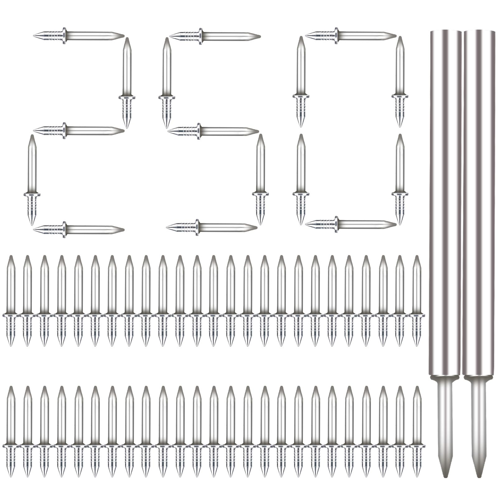 250pcs Seamless Invisible Nails - Double-Headed Screws for Skirting Boards & Baseboards | No Marks Hidden Thread Fasteners with Sleeve Tool | Perfect for Solid Wood Furniture, Wall Paneling & DIY Home Improvement Projects