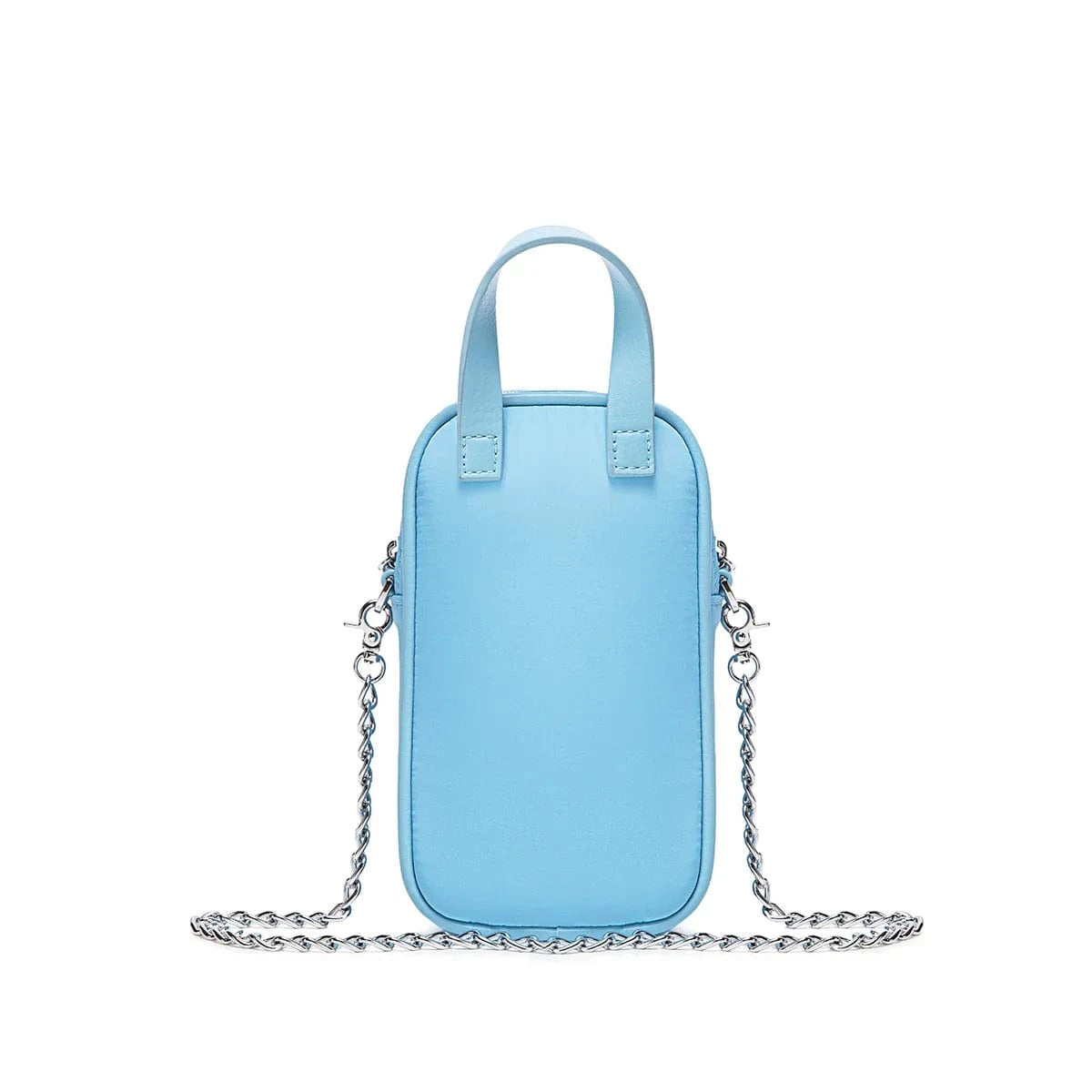 Cassandra Vegan Leather Crossbody Phone Case - Light Blue Nylon for iPhone & Android | Stylish Hands-Free Carrying Solution for Travel, Shopping & Daily Use