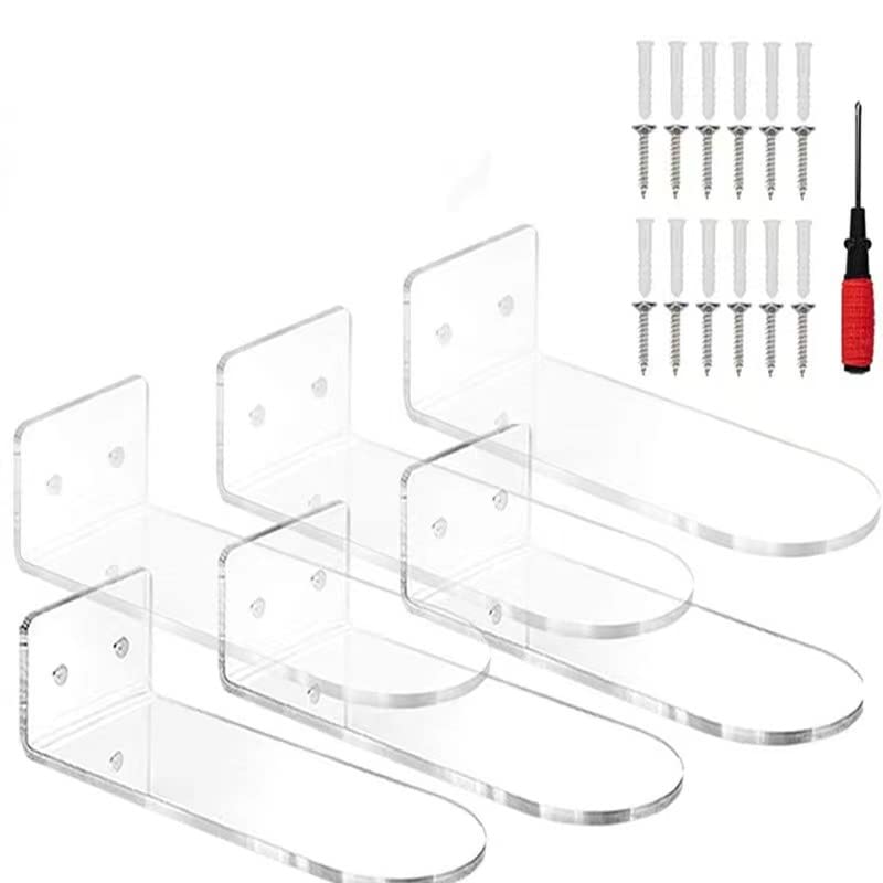 6 PCS Clear Acrylic Floating Shoe Shelves - Wall Mounted Sneaker Display Stand for Collectible Shoes - Perfect for Bedroom Closet, Shoe Collection Organization & Sneakerhead Display