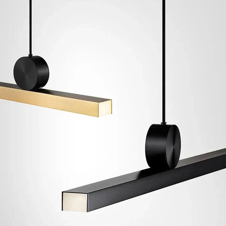 Modern Minimalist Linear Dining Room Pendant Light - Sleek Contemporary Chandelier for Kitchen Island, Breakfast Nook & Dining Table Lighting