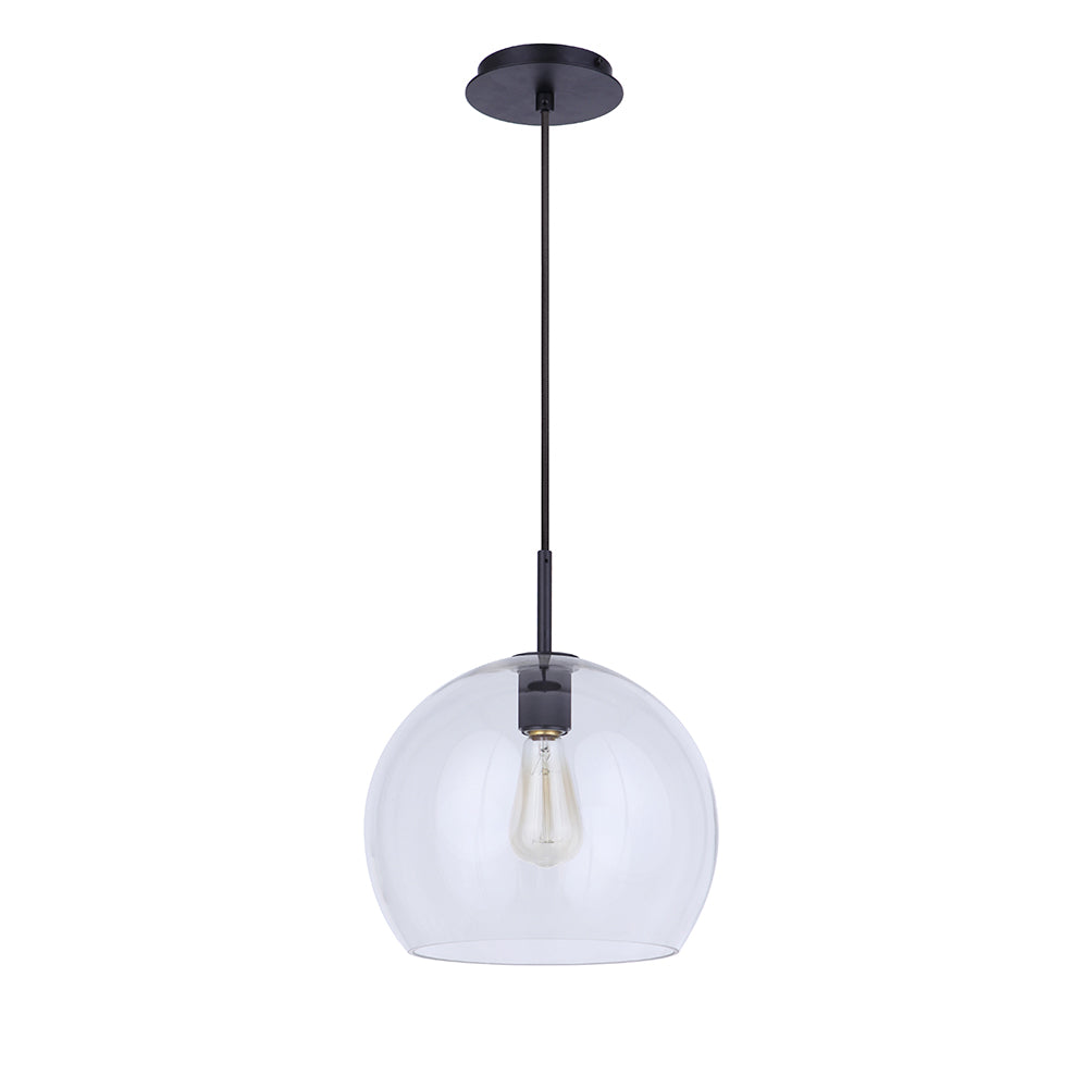 Gallagher Black 1-Light Modern Pendant Light Fixture - Sleek Hanging Ceiling Lamp for Kitchen Island, Dining Room, or Entryway Lighting