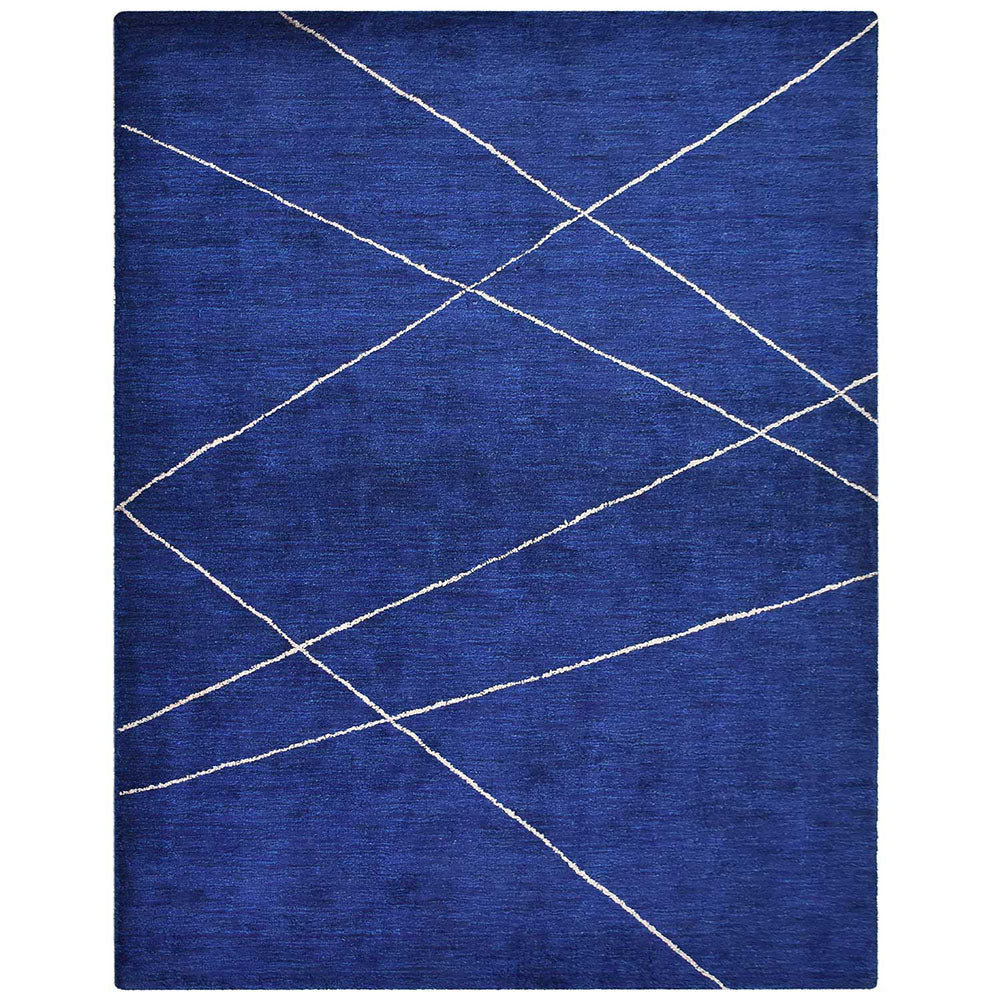 Hand-Knotted Chevron Area Rug - Soft & Durable Wool Carpet for Living Room, Bedroom, or Office Decor