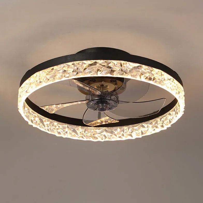 Modern Ring Light Ceiling Fan with LED Lighting - Perfect for Living Room, Bedroom, and Home Office