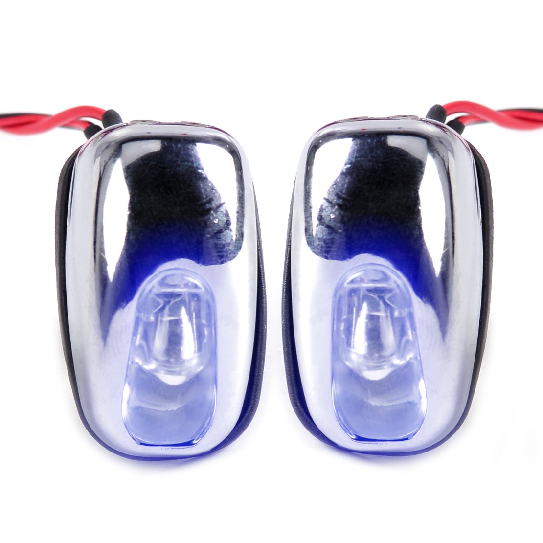 2PCS Universal LED Windshield Washer Nozzles with Blue Light - High Pressure Water Spray Jets for Car Wiper System - Perfect for Night Driving & Enhanced Visibility