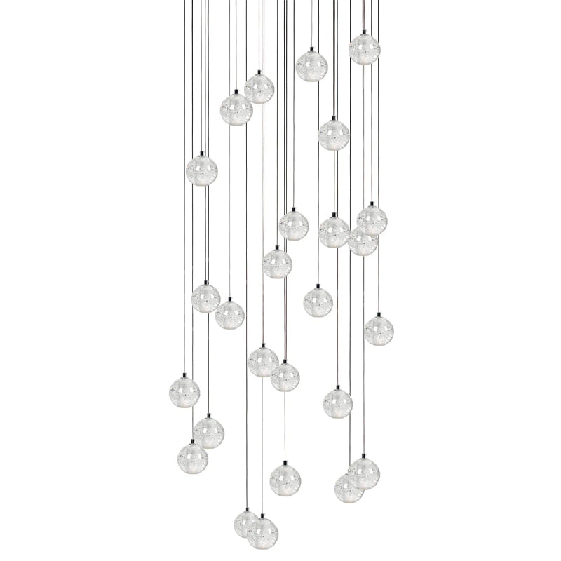 Elegant Ball Crystal Pendant Light - Modern Chandelier for Dining Room, Bedroom & Living Room Decor - Dimmable LED Hanging Light Fixture