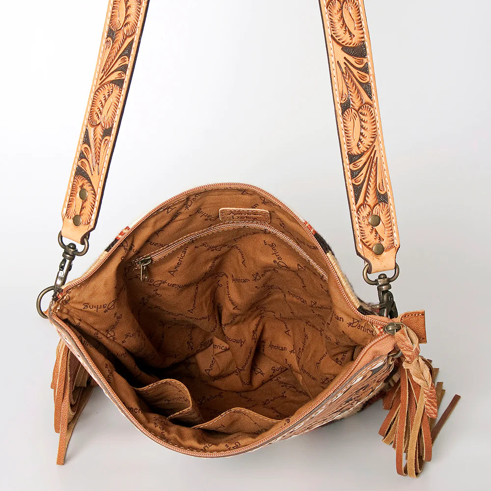 Authentic American Darling Aztec Blanket Tooled Leather Purse - Stylish Boho Crossbody Bag for Women, Perfect for Festivals, Travel & Everyday Use