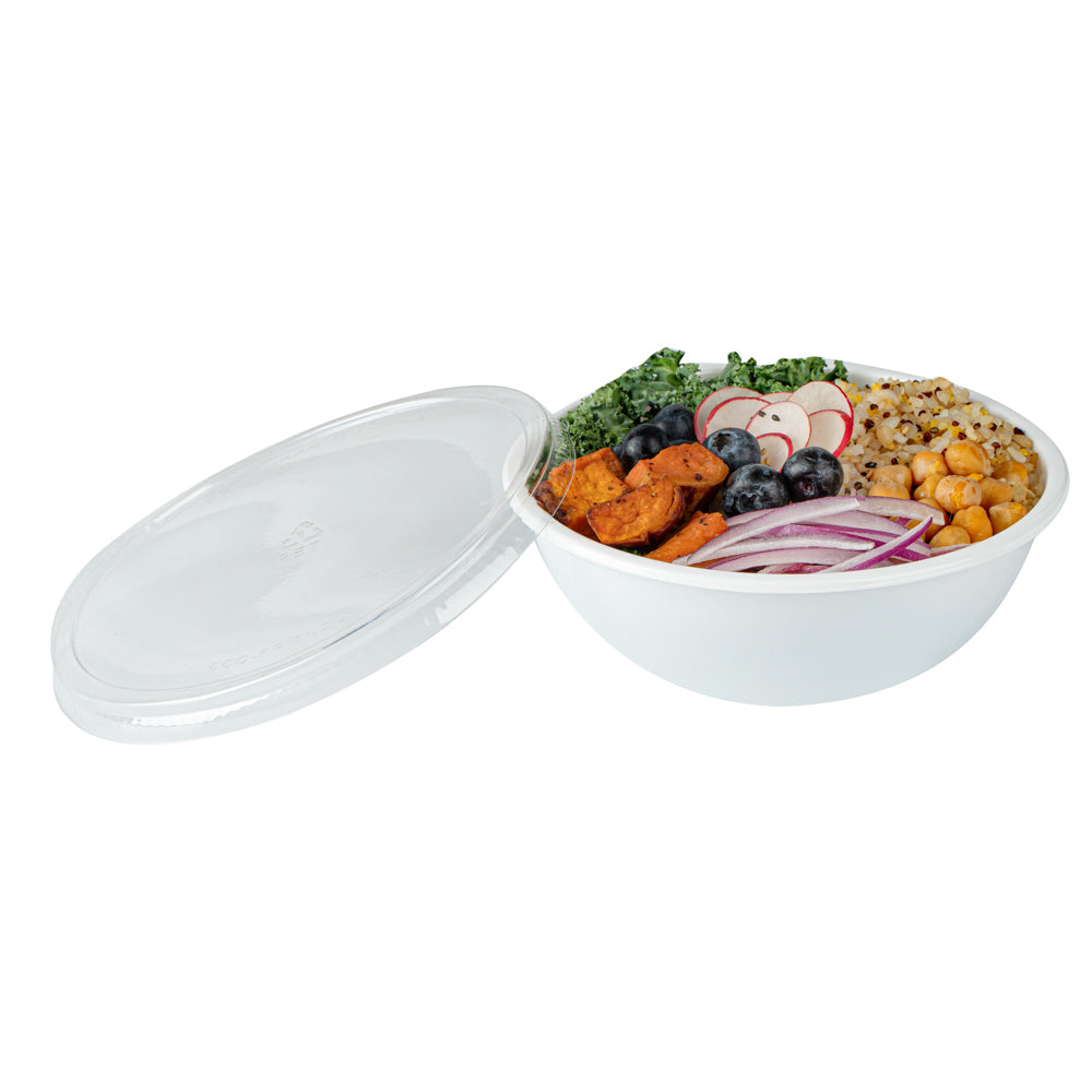 18 oz Round White Plastic Salad Bowls - 6 x 6 x 2.5 Inches - Pack of 200 - Disposable Party Bowls for Salads, Snacks, Desserts & Catering Events