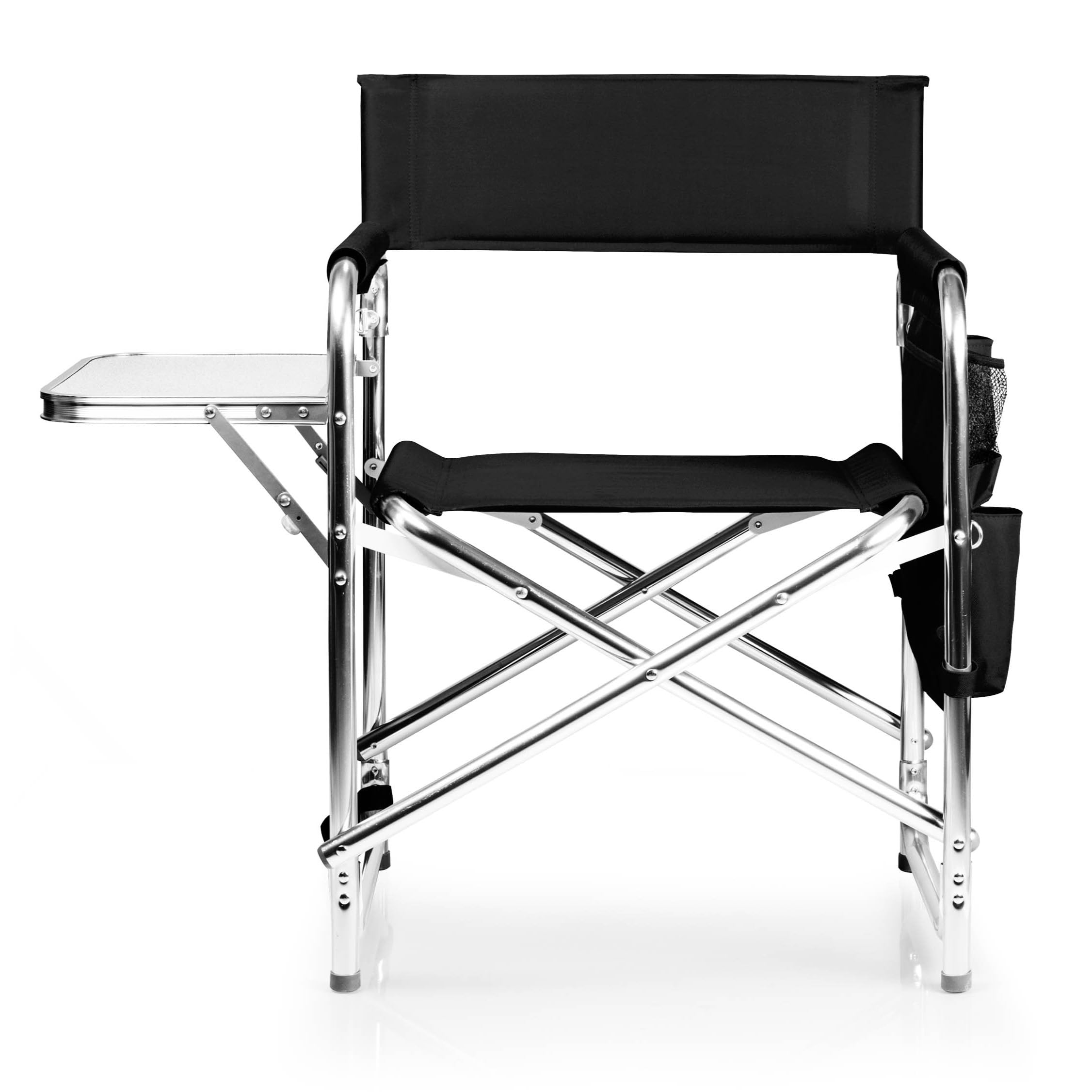 ONIVA - a Picnic Time Brand - Portable Folding Sports Chair with Side Table | Lightweight Beach & Camping Chair for Adults | Perfect for Outdoor Events, Picnics, Beach Trips & Sporting Games (Black)