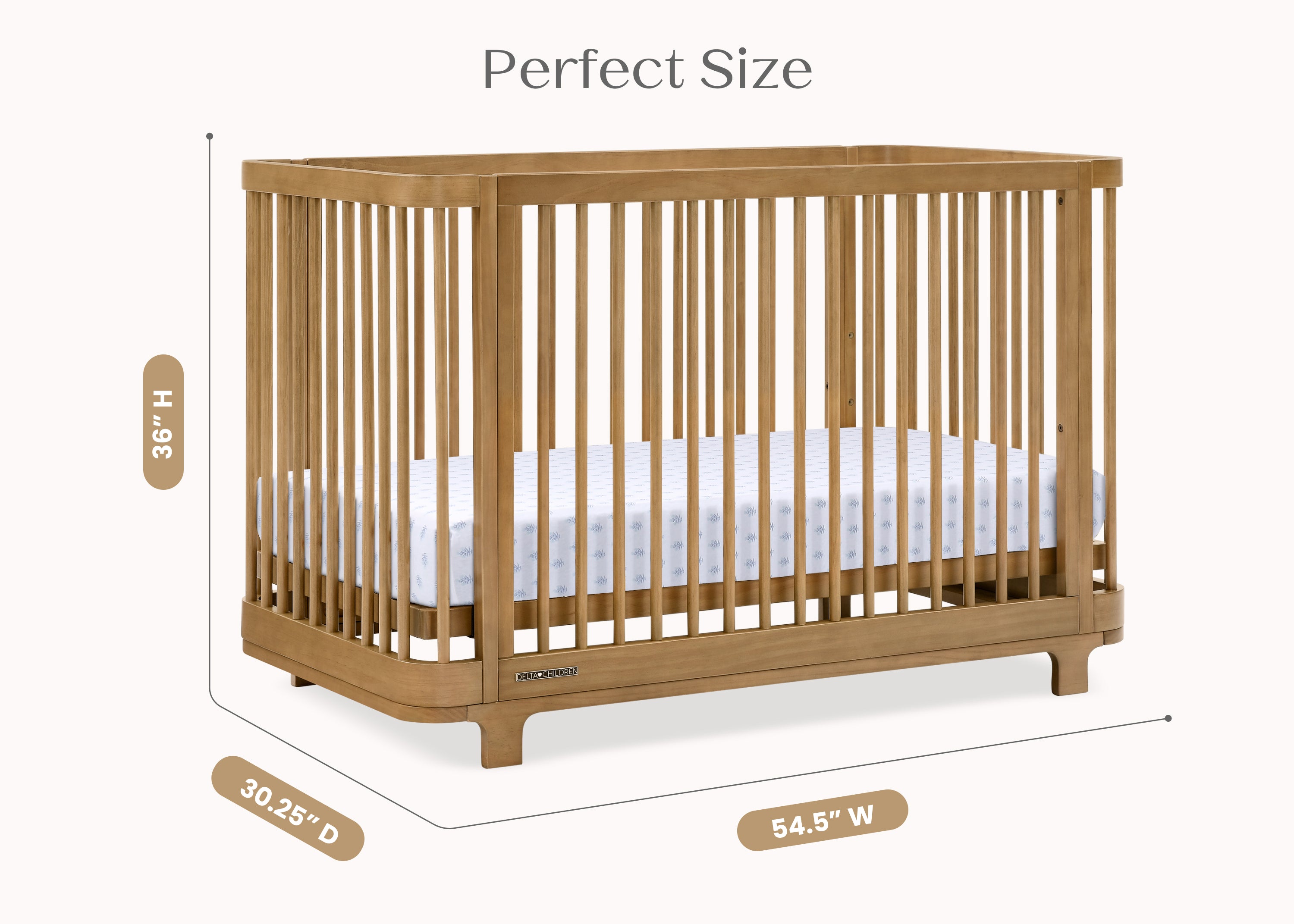 Nest 4-in-1 Convertible Baby Crib - Toddler Bed, Daybed & Full-Size Bed - Safe Nursery Furniture for Newborn to Teen - Perfect for Bedrooms, Daycare & Guest Rooms