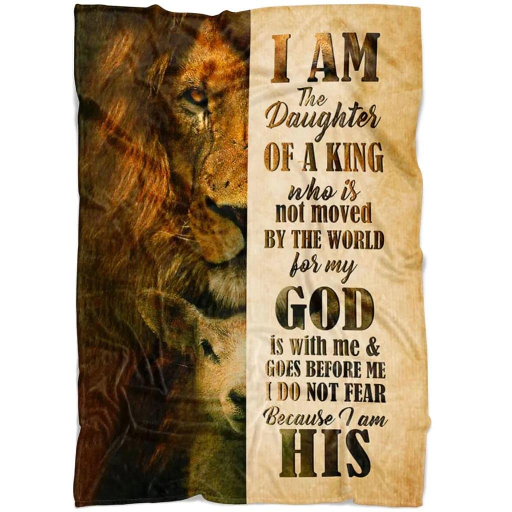 Christian Prayer Blanket with Bible Verse - Lion and Lamb Design for Women | Religious Gift for Church, Bible Study & Comforting Prayers