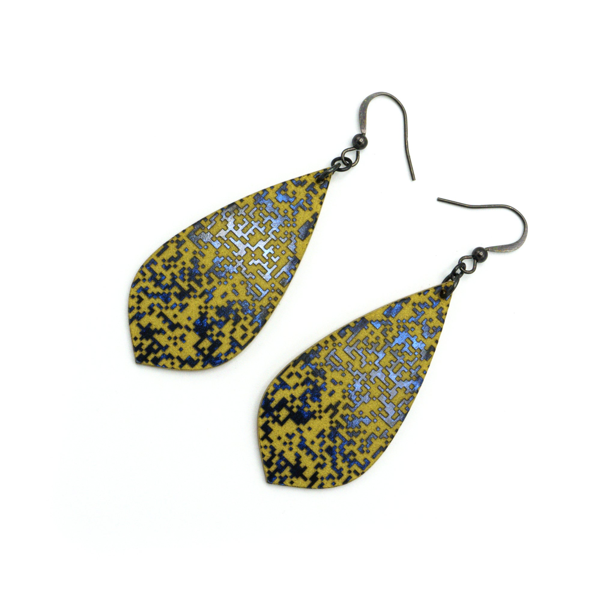 Celestial Blue & Gold Acrylic Earrings – Lightweight & Stylish Dangle Earrings for Women | Perfect for Parties, Weddings & Everyday Wear