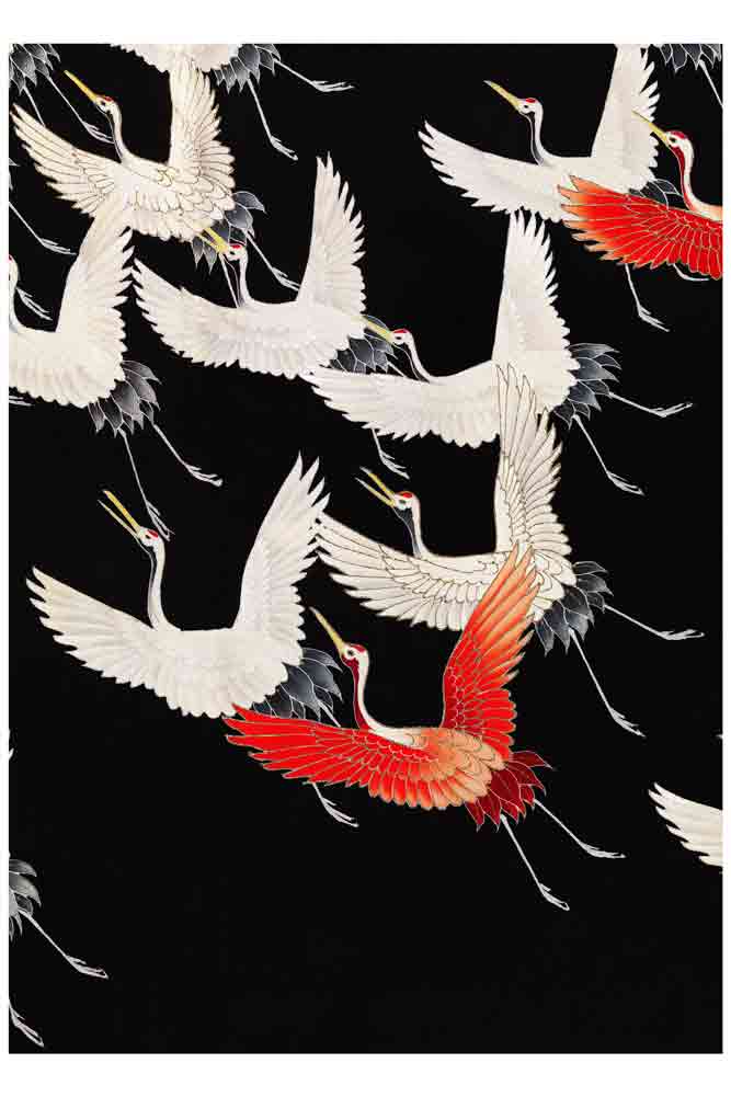 Flying Cranes Art Print - Framed or Unframed Asian Wall Decor - Perfect for Living Room, Bedroom & Office Decor