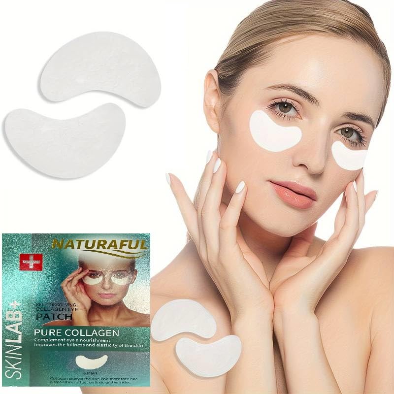 Collagen Under Eye Patches for Wrinkles & Dark Circles - Self-Dissolving Eye Mask to Tighten Skin & Reduce Puffiness - Invisible Eye Film for Women | Perfect for Night Routine & Travel Skincare