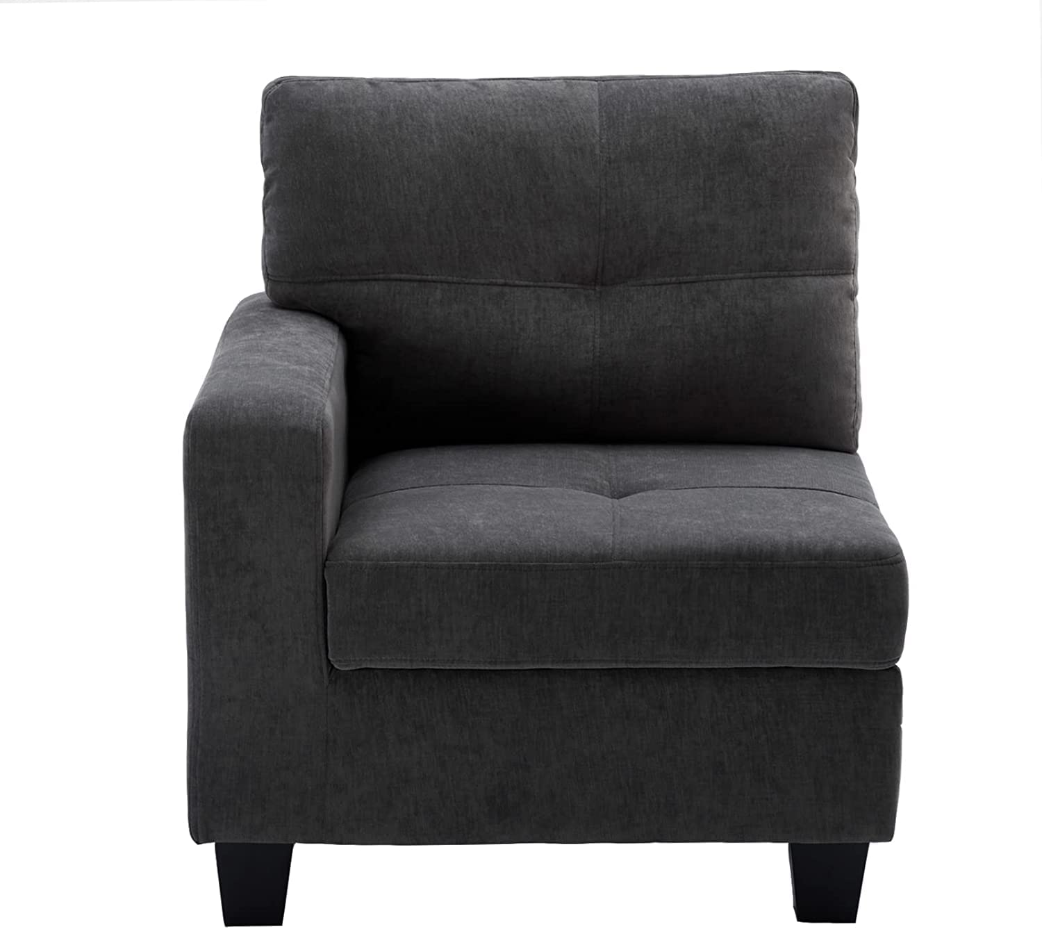 Luxury Velvet Sectional Sofa Set with Left Armrest - Dark Grey Modular Couch for Living Room, Family Room & Small Spaces | Comfortable Upholstered Furniture for Relaxing & Entertaining