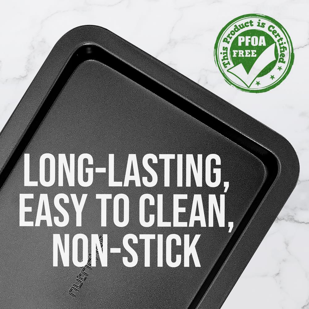 Non-Stick Small Cookie Sheet Set of 2 - 13x9 Inch Baking Pan for Cookies, Brownies & Pastries - Perfect for Home Baking, Holiday Treats & Party Desserts