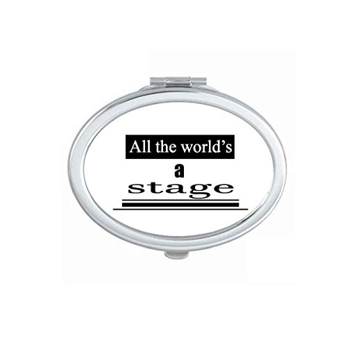 DIYthinker Shakespeare 'World is A Stage' Portable Folding Mirror - Double Sided Makeup Mirror for Travel, Home & Theater Dressing Rooms